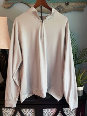 Turtleson-Men's Striped Light Gray Quarter-Zip Pullover Shirt